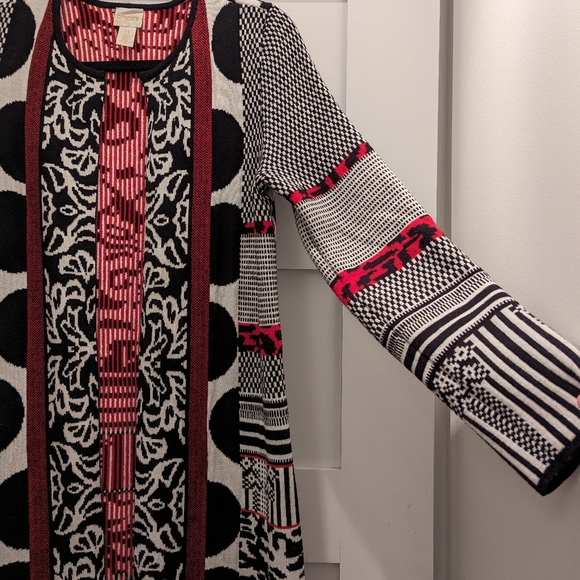 Chico's Natasha Cardigan Sweater, Mixed Pattern - Picture 8 of 13